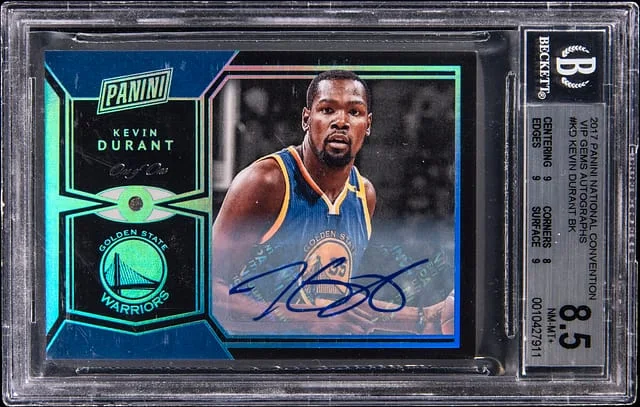 2017-18 Panini Kevin Durant The National VIP Gems Autographs Black #KD card image