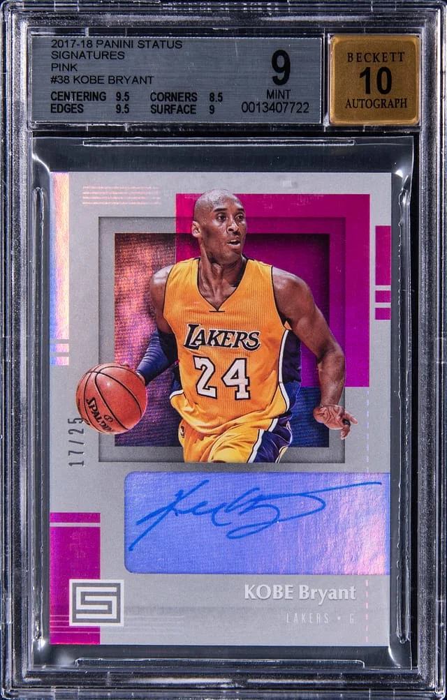 2017-18 Panini Kobe Bryant Status Signatures Pink #38 card image
