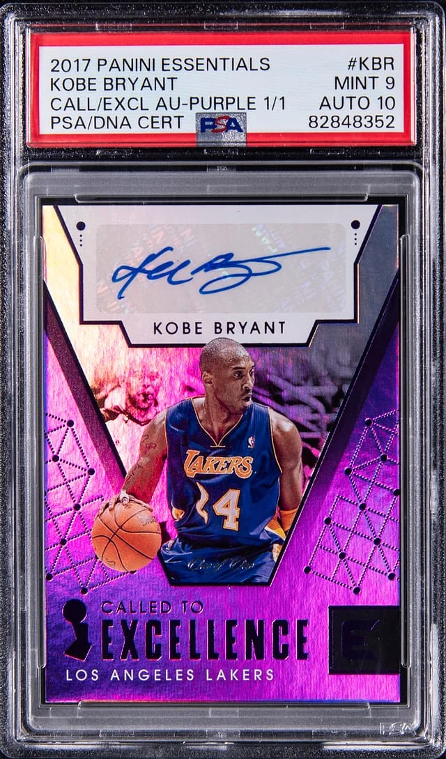2017-18 Panini Kobe Bryant Essentials Called to Excellence Autographs Purple #CE-KBR card image