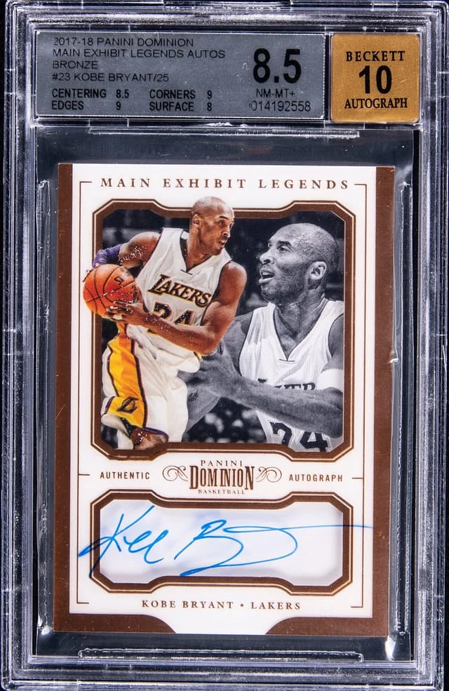 2017-18 Panini Kobe Bryant Dominion Main Exhibit Legends Autographs Bronze #ML-KBR card image