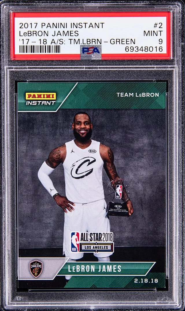 2017-18 Panini LeBron James Instant '17-'18 All-Stars Team LeBron Green #2 card image