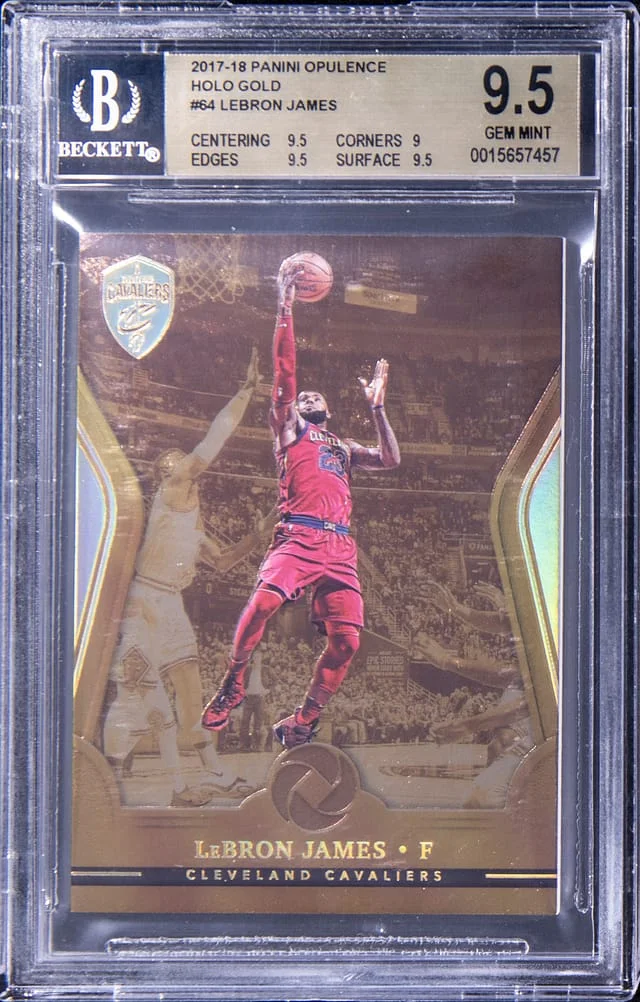 2017-18 Panini LeBron James Opulence Holo Gold #64 card image