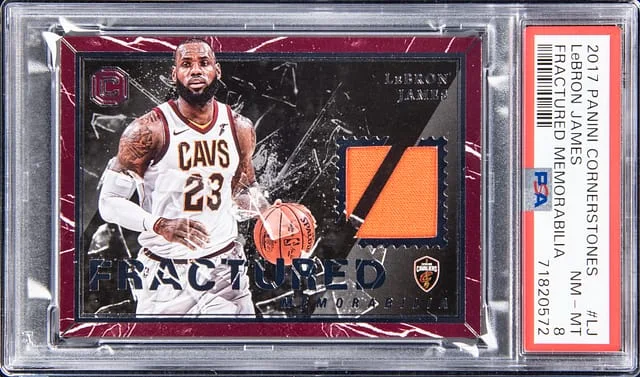 2017-18 Panini LeBron James Cornerstones Fractured Memorabilia #FM-LJ card image