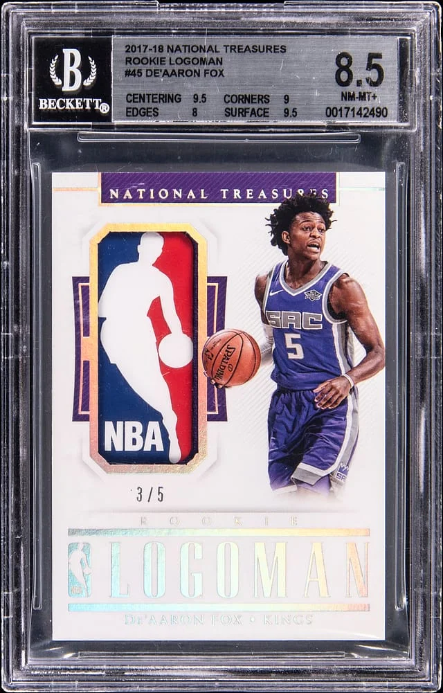 2017-18 Panini National Treasures De'Aaron Fox Logoman #RL-DAF card image