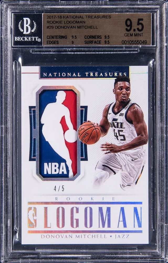 2017-18 Panini National Treasures Donovan Mitchell Logoman #29 card image
