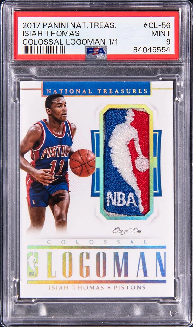 2017-18 Panini National Treasures Isiah Thomas NBA Logoman Colossal Logoman #CL-56 card image