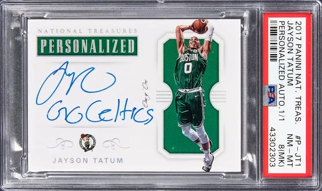 2017-18 Panini National Treasures Jayson Tatum Personalized Autograph #P-JT1 card image