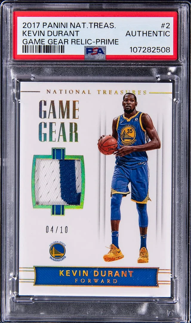 2017-18 Panini National Treasures Kevin Durant Game Gear Relic Prime #2 card image
