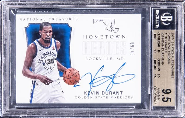 2017-18 Panini National Treasures Kevin Durant Hometown Heroes Autograph #HH-KDR card image