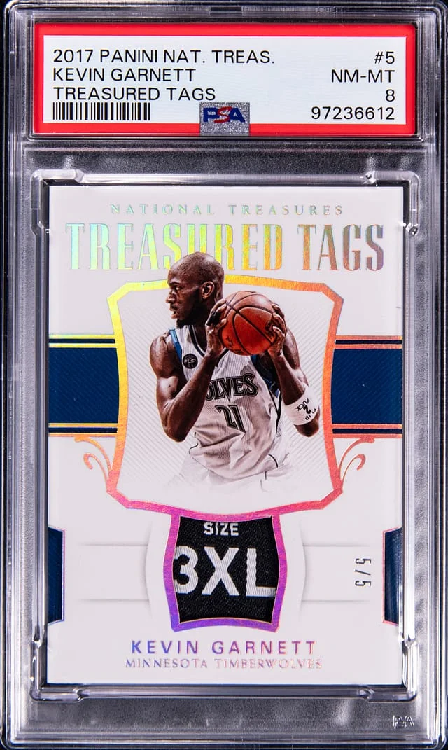 2017-18 Panini National Treasures Kevin Garnett Treasured Tags #TT-5 card image