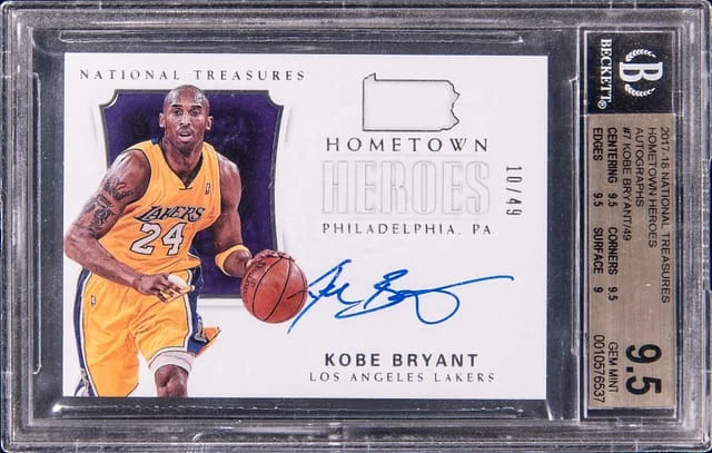 2017-18 Panini National Treasures Kobe Bryant Hometown Heroes Autographs #7 card image