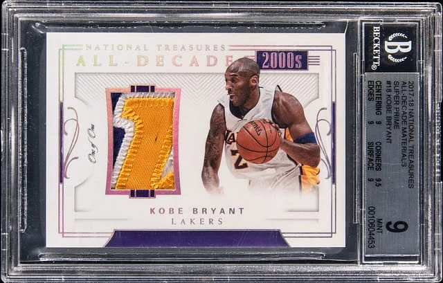 2017-18 Panini National Treasures Kobe Bryant All-Decade Materials Super Prime #ADM-18 card image