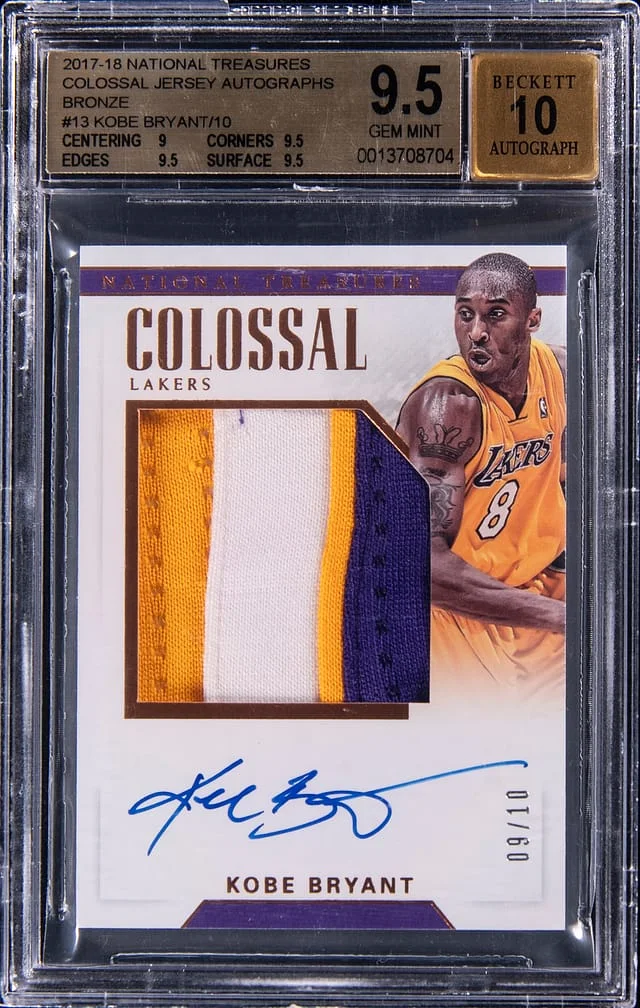 2017-18 Panini National Treasures Kobe Bryant Colossal Jersey Autographs Bronze #CJA-KBR card image