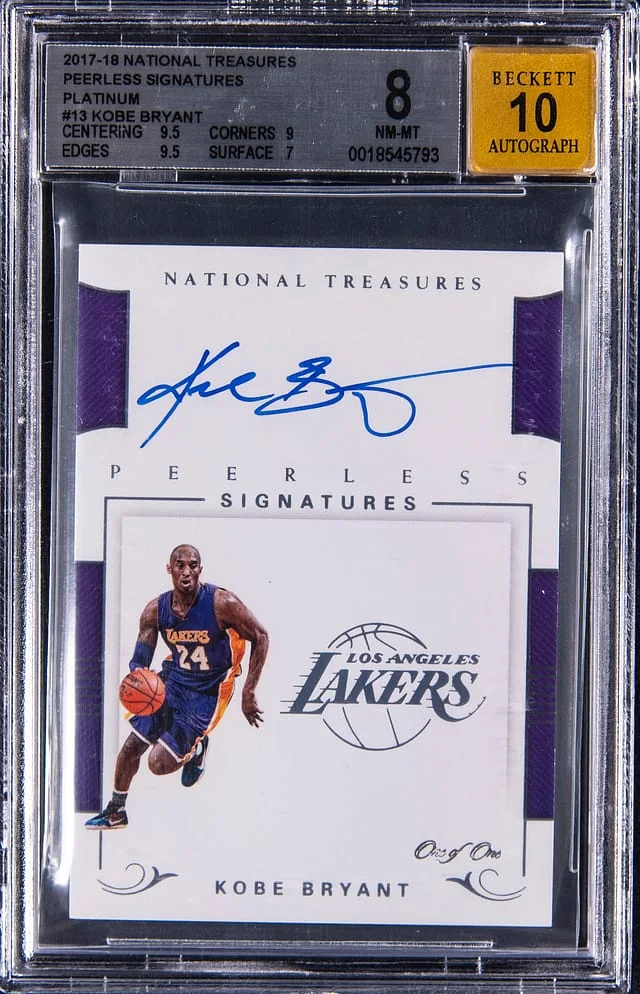 2017-18 Panini National Treasures Kobe Bryant Peerless Signatures Platinum #PS-KBR card image