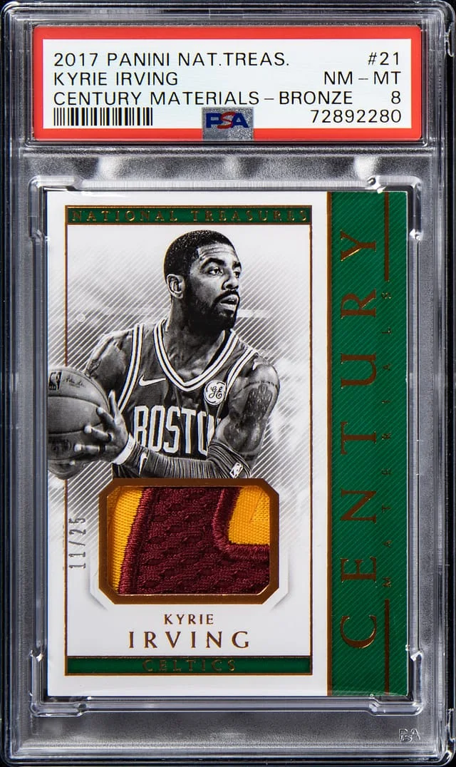 2017-18 Panini National Treasures Kyrie Irving Century Materials Bronze #21 card image