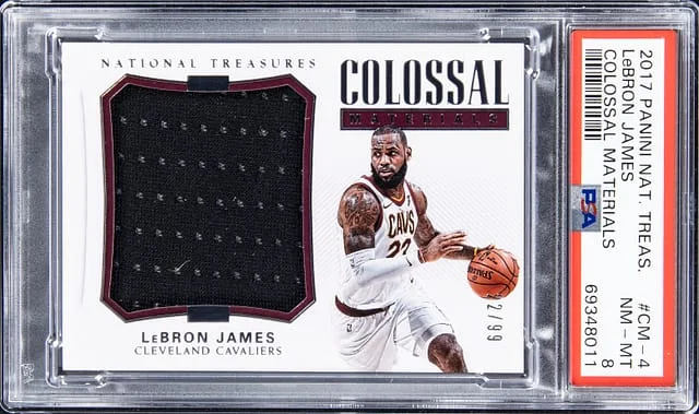 2017-18 Panini National Treasures LeBron James Colossal Materials #CM-4 card image