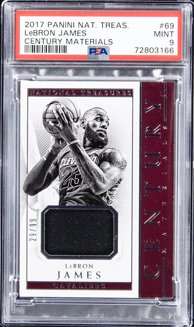 2017-18 Panini National Treasures LeBron James Century Materials #CTM-69 card image