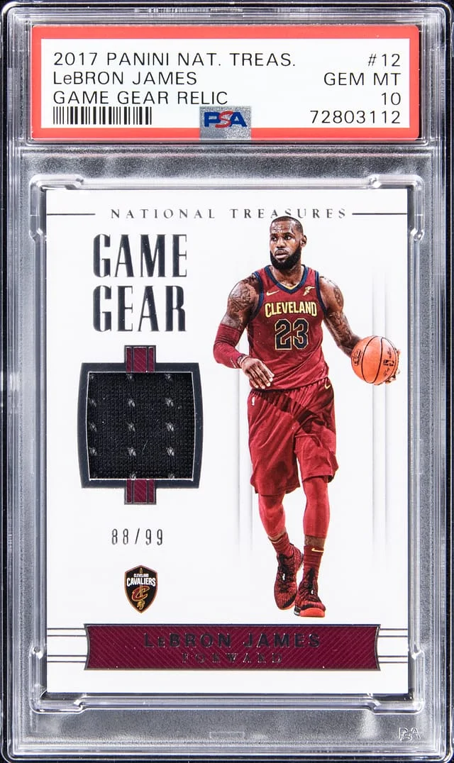 2017-18 Panini National Treasures LeBron James Game Gear Relic #GG-12 card image