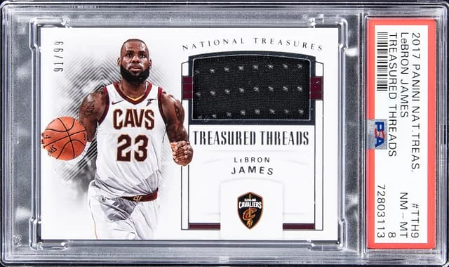 2017-18 Panini National Treasures LeBron James Treasured Threads #TTH-9 card image