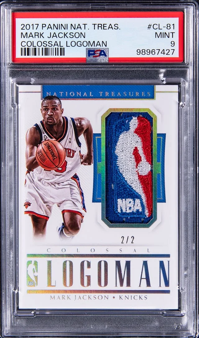 2017-18 Panini National Treasures Mark Jackson Colossal Logoman #CL-81 card image