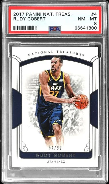 2017-18 Panini National Treasures Rudy Gobert #4 card image