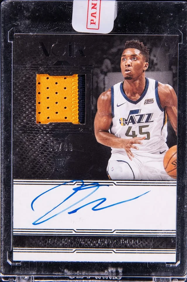 2017-18 Panini Noir Donovan Mitchell Patch Autograph #313 card image