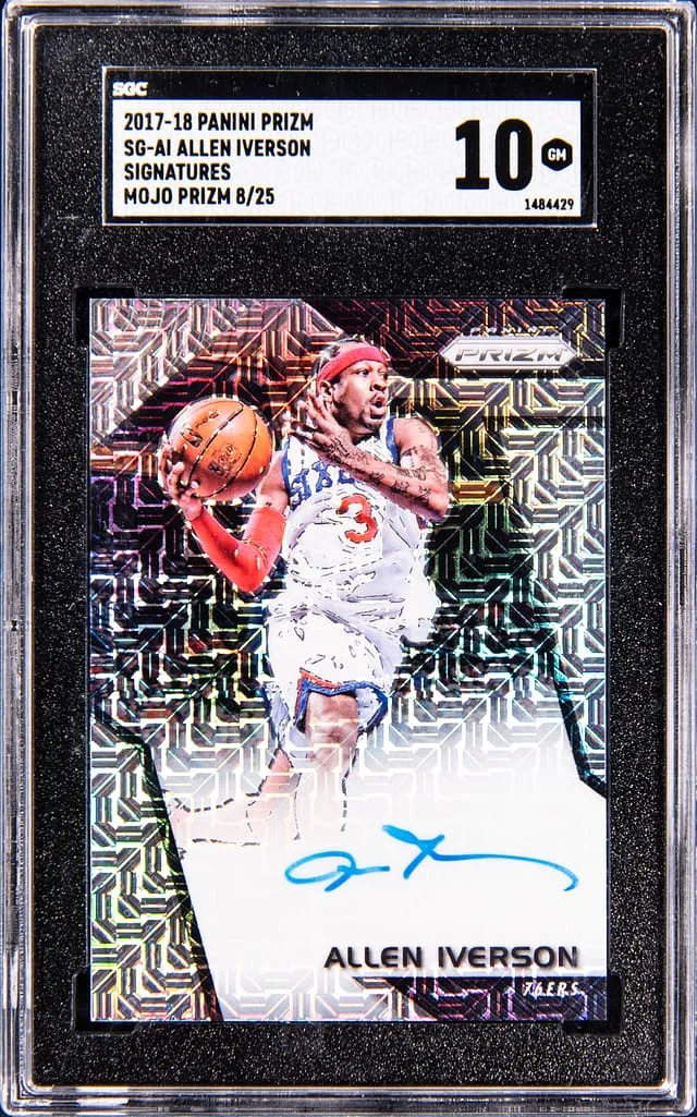 2017-18 Panini Prizm Allen Iverson Signatures Mojo Prizm #SG-AI card image