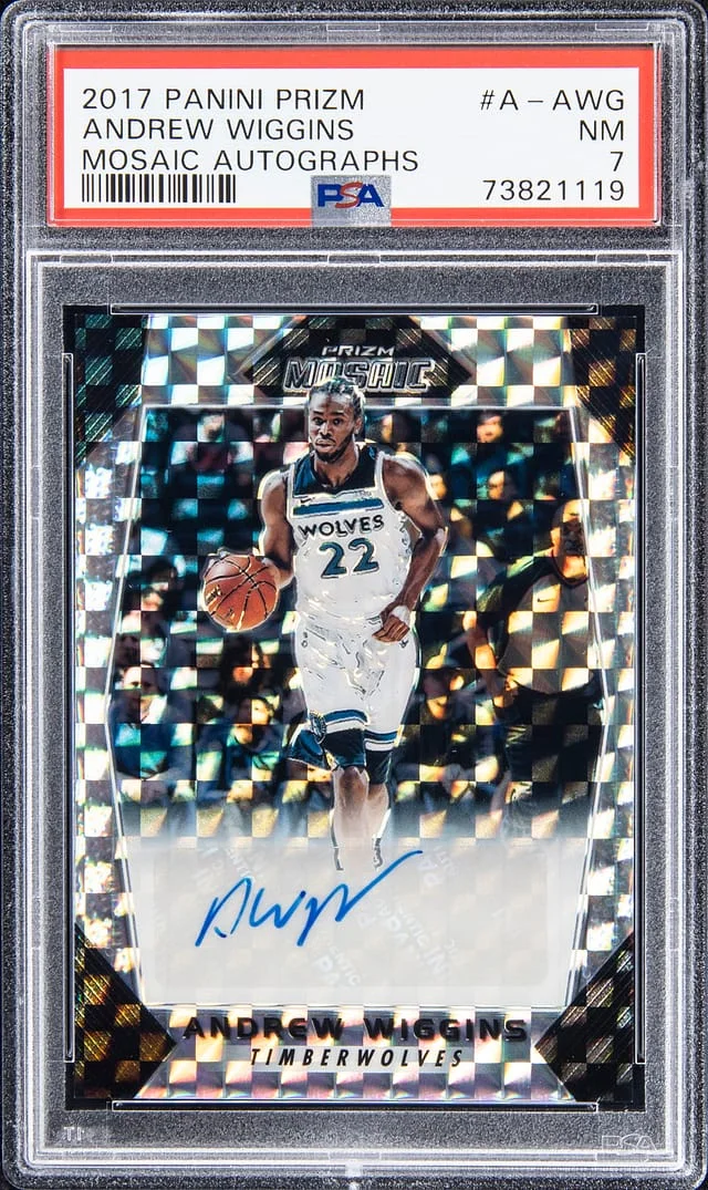 2017-18 Panini Prizm Andrew Wiggins Mosaic Autographs #A-AWG card image