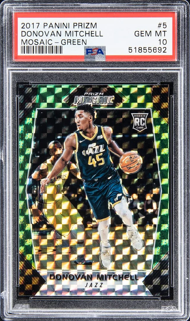 2017-18 Panini Prizm Donovan Mitchell Mosaic Camo #5 card image