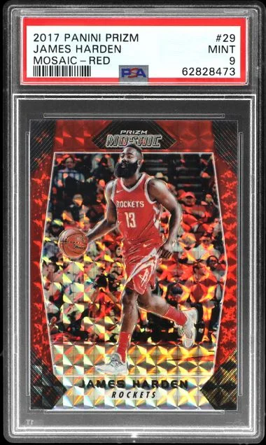 2017-18 Panini Prizm James Harden Mosaic Red #29 card image
