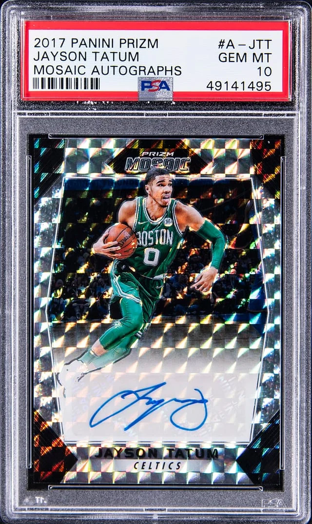2017-18 Panini Prizm Jayson Tatum Mosaic Autographs #A-JTT card image