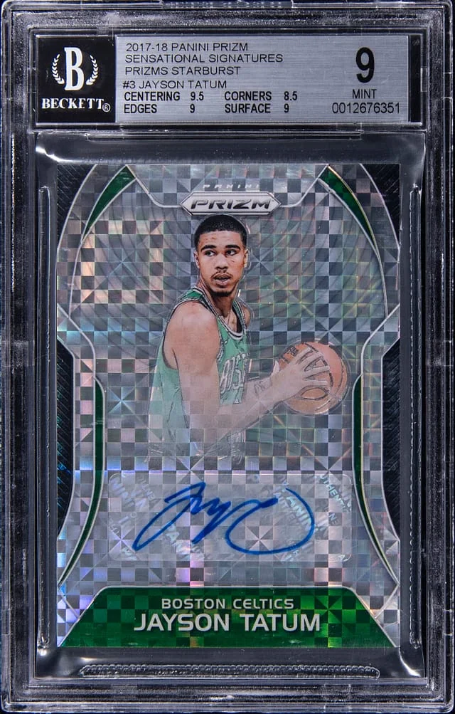 2017-18 Panini Prizm Jayson Tatum Sensational Signatures Starburst Prizm #SS-JT card image