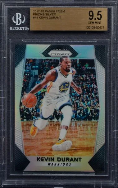 2017-18 Panini Prizm Kevin Durant Green Pulsar #44 card image