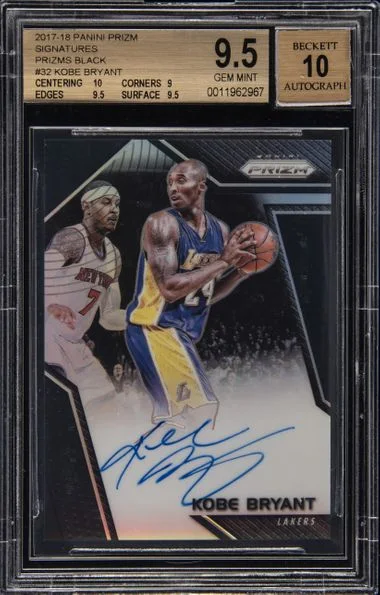 2017-18 Panini Prizm Kobe Bryant Signatures Black Prizm #32 card image