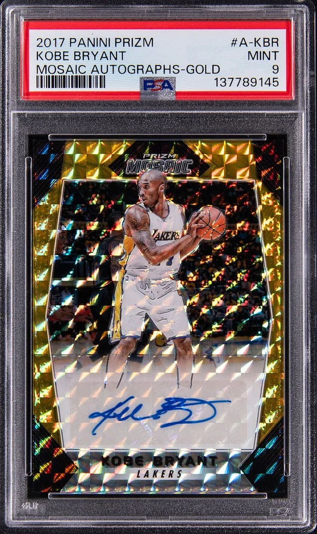 2017-18 Panini Prizm Kobe Bryant Mosaic Autographs Gold Prizm #A-KBR card image