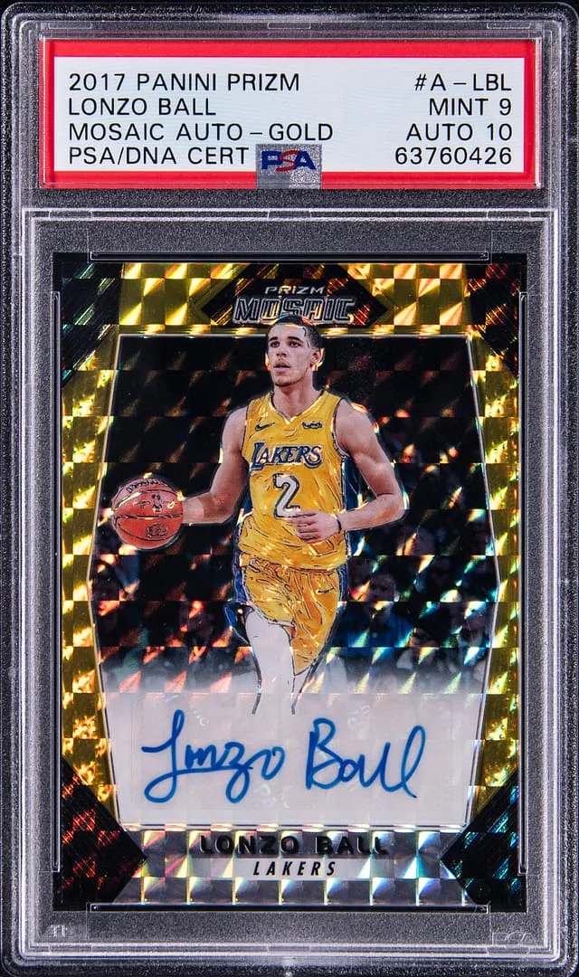 2017-18 Panini Prizm Lamelo Ball Mosaic Autographs Gold #A-LBL card image