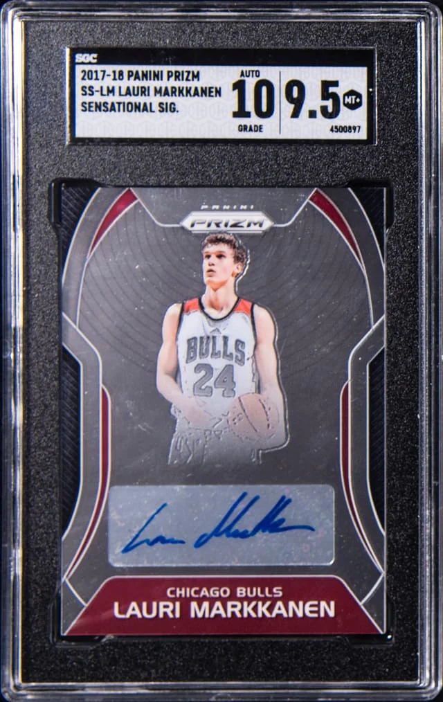 2017-18 Panini Prizm Lauri Markkanen Sensational Signature #SS-LM card image