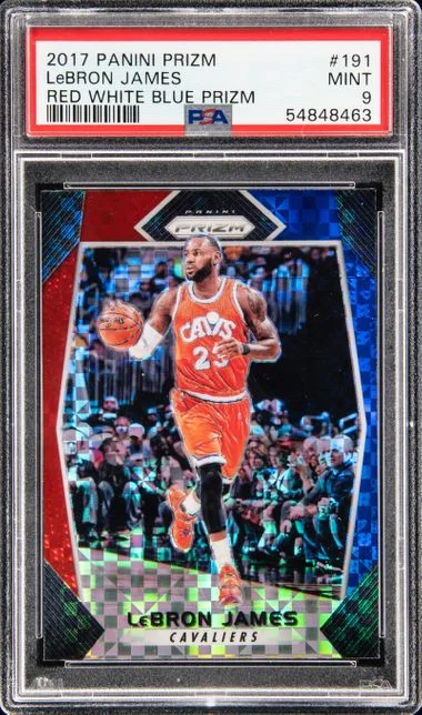 2017-18 Panini Prizm LeBron James Red White Blue Prizm #191 card image