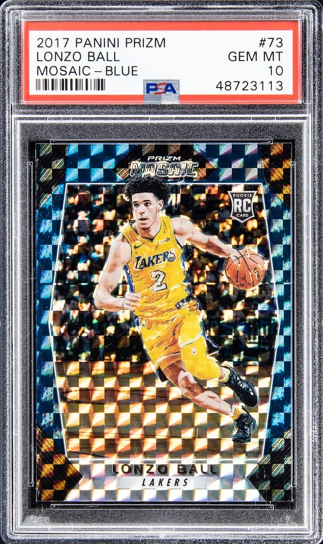 2017-18 Panini Prizm Lonzo Ball Mosaic Blue #73 card image