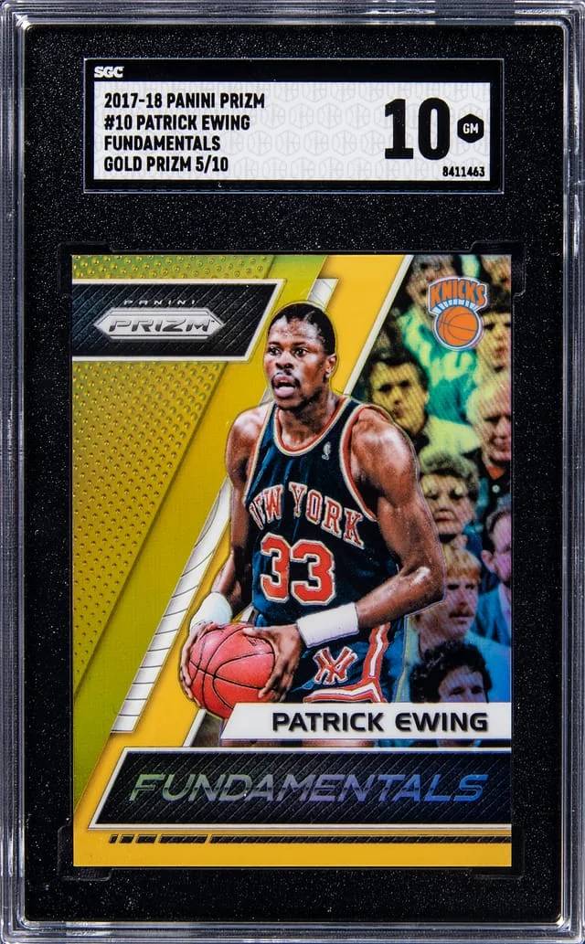 2017-18 Panini Prizm Patrick Ewing Fundamentals Gold Prizm #10 card image