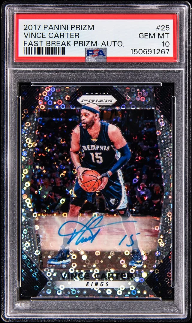2017-18 Panini Prizm Vince Carter Fast Break Prizm Autograph #25 card image