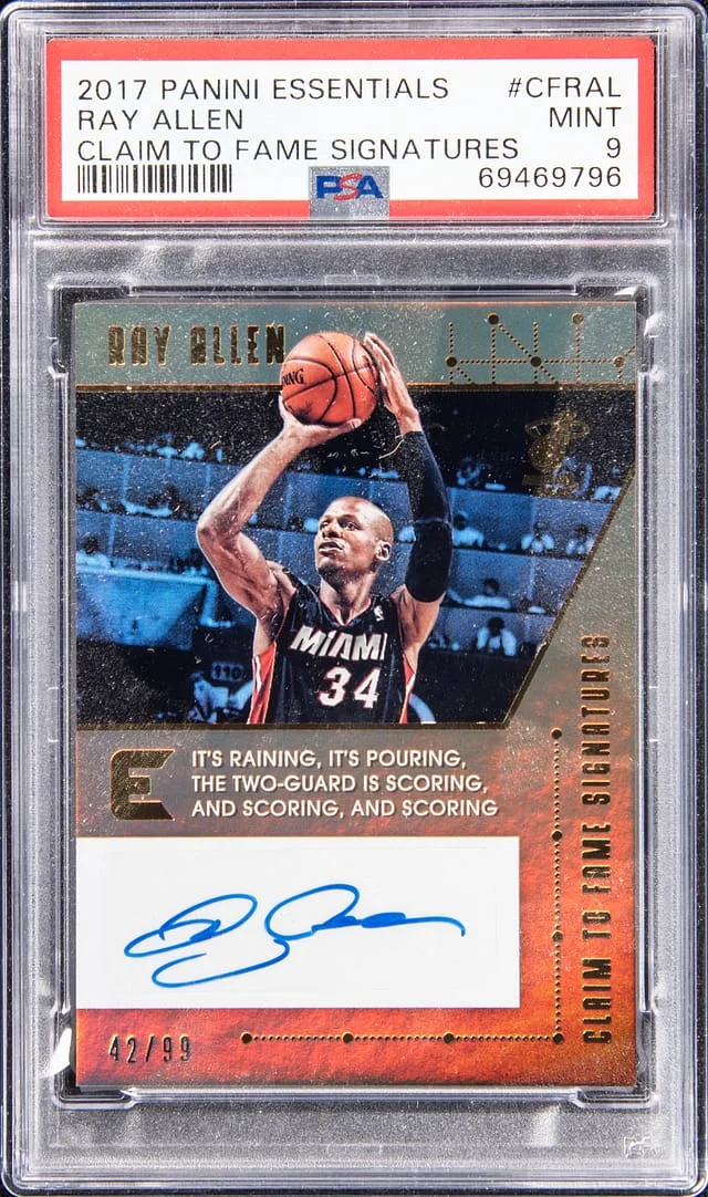 2017-18 Panini Ray Allen Essentials Claim To Fame Signatures #CFRAL card image