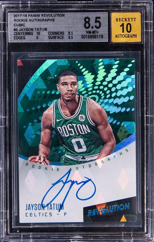 2017-18 Panini Revolution Jayson Tatum Autographs Cubic #3 card image