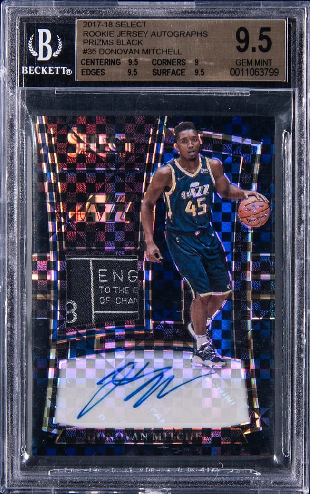 2017-18 Panini Select Donovan Mitchell Jersey Autographs Black Prizm #35 card image