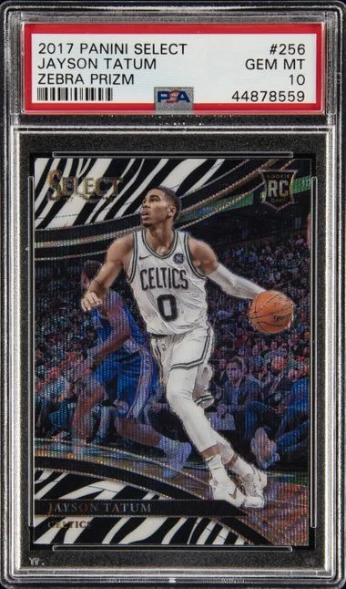 2017-18 Panini Select Jayson Tatum Zebra Prizm #256 card image
