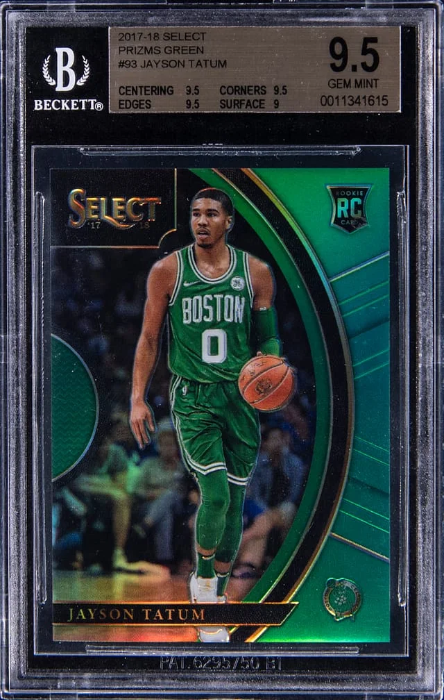 2017-18 Panini Select Jayson Tatum Green Prizm #93 card image