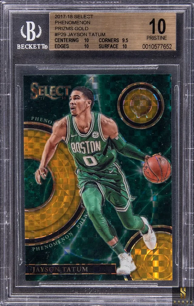 2017-18 Panini Select Jayson Tatum Phenomenon Gold Prizm #P-29 card image