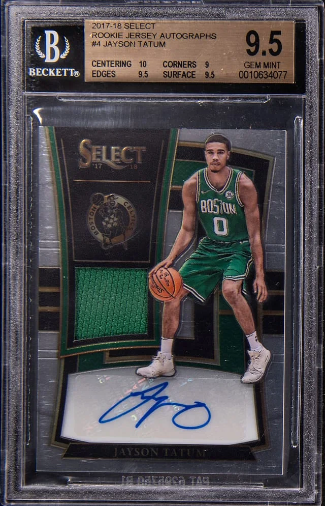 2017-18 Panini Select Jayson Tatum Jersey Autographs Gold Prizm #RJA-JYT card image