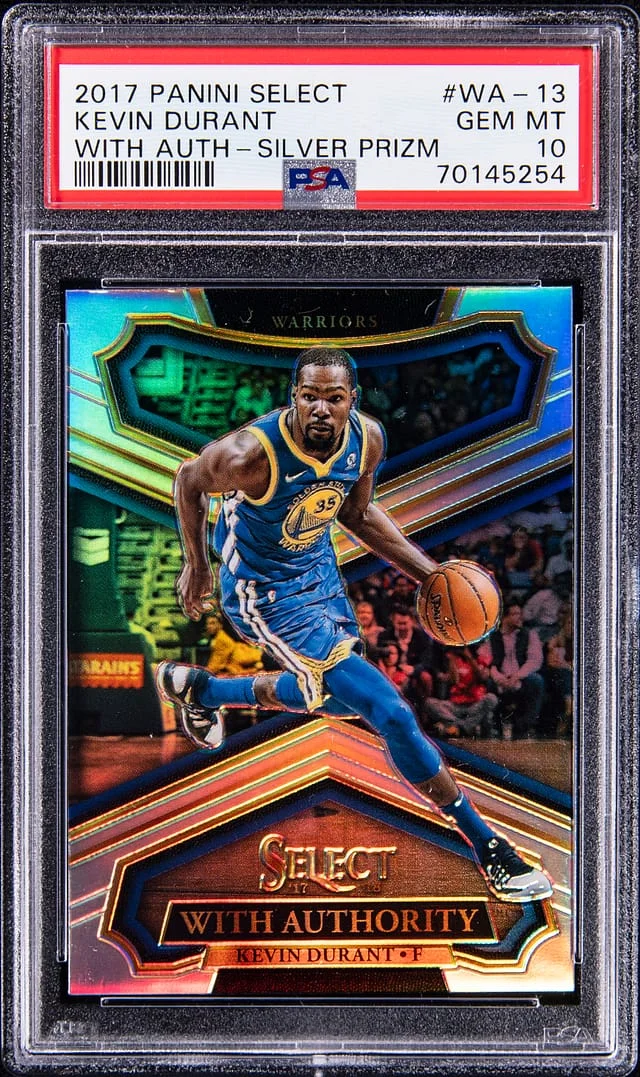2017-18 Panini Select Kevin Durant With Authority Silver Prizm #WA-13 card image