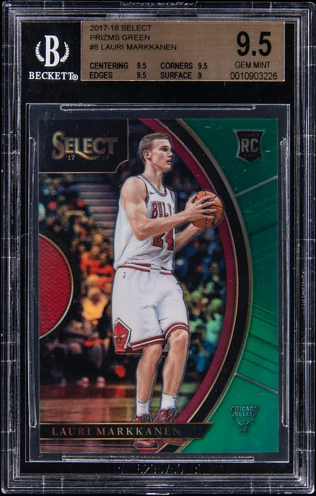 2017-18 Panini Select Lauri Markkanen Prizms Green #8 card image